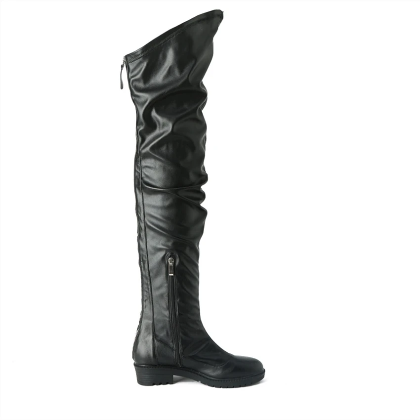 2021 New Plus Big Size 34-41 Black Zip Fashion Sexy Thigh High Over The Knee Autumn Female Winter Lady Women Boot X1805 | Обувь