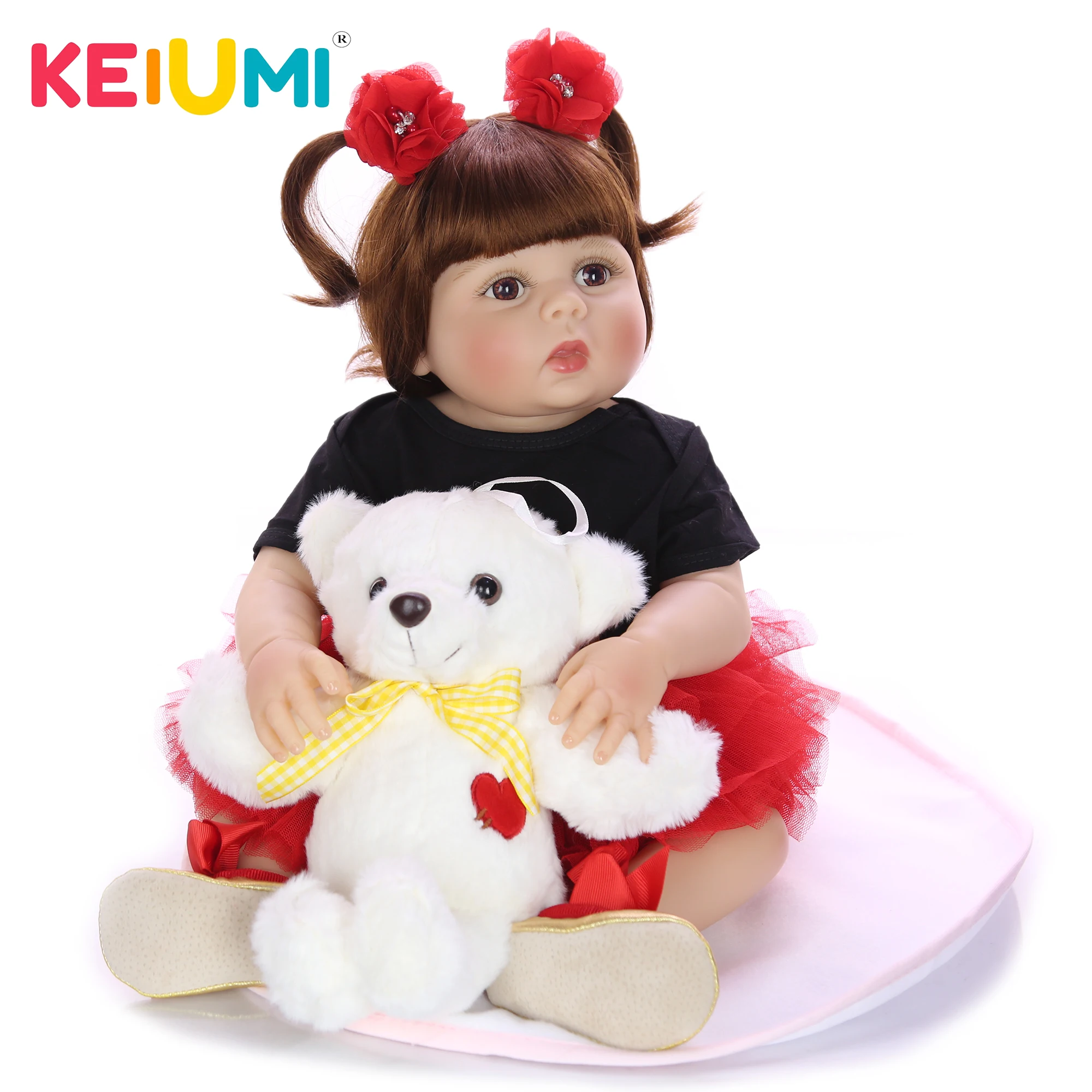KEIUMI горячая Распродажа 57 см полностью силиконовый корпус кукла новорожденная