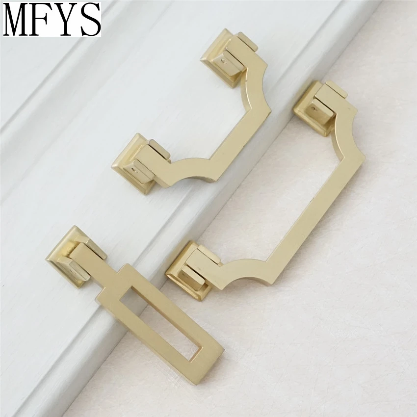 

2.5'' 3.75'' Brushed Gold Brass Dresser Pulls Drawer Knobs Handles Pulls Drop Kitchen Cabinet Door Handle Pull Hardware 64 96 mm
