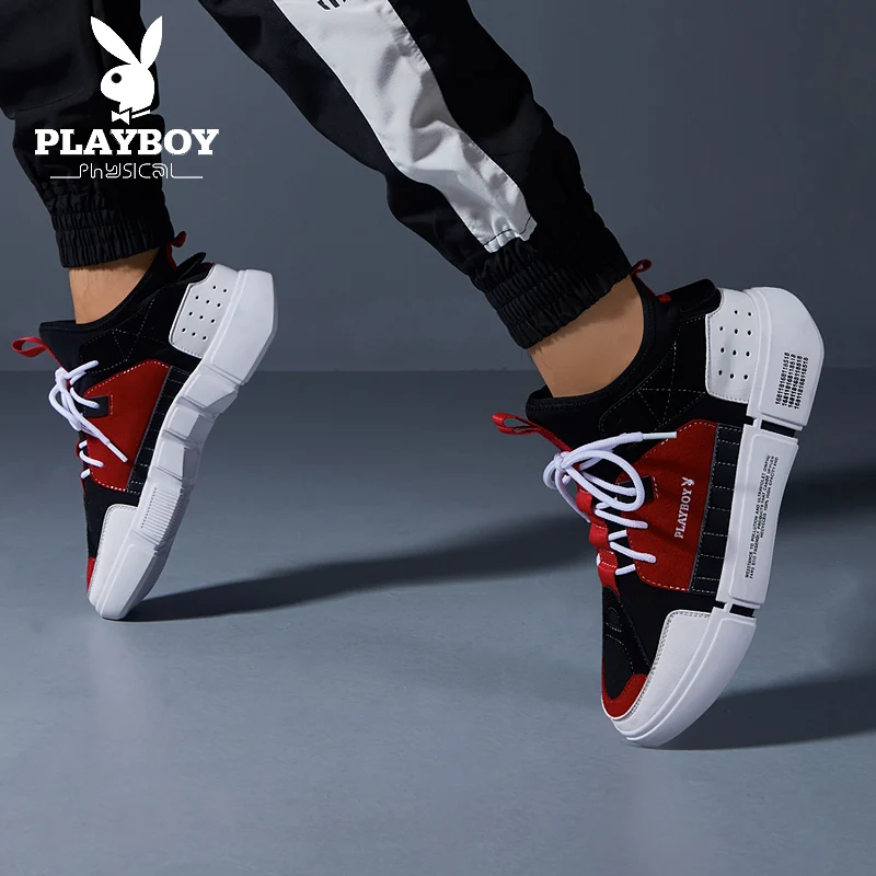 

PLAYBOY New Men Shoes Fashion Spring/Autumn Men Boots Cow Suede Footwear For Man New High Top Casual Shoes Men sneakers