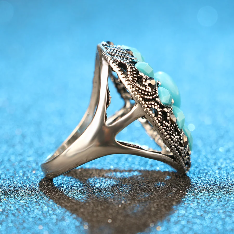 Винтажные кольца для женщин с вырезами в виде капли воды большие цветами