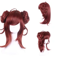 high quality new hair accessories synthetic brown red hair jewelry for onmyoji peach demon cosplay wigs women free shipping