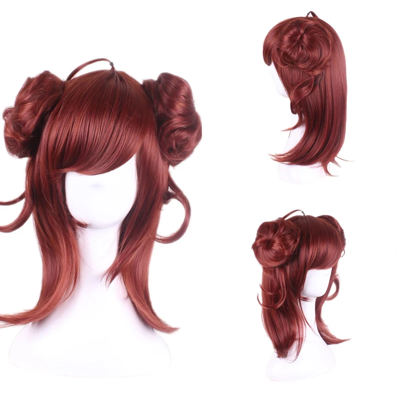 High Quality New hair accessories synthetic brown red jewelry for onmyoji Peach demon Cosplay wigs Women free shipping |