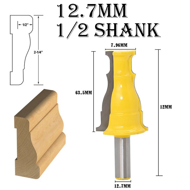 1/2-Inch Shank Medium Elegant Picture Frame Molding Router Bit 12.7mm Wood Carving Tenon Milling Cutter for Woodworking Tool | Инструменты