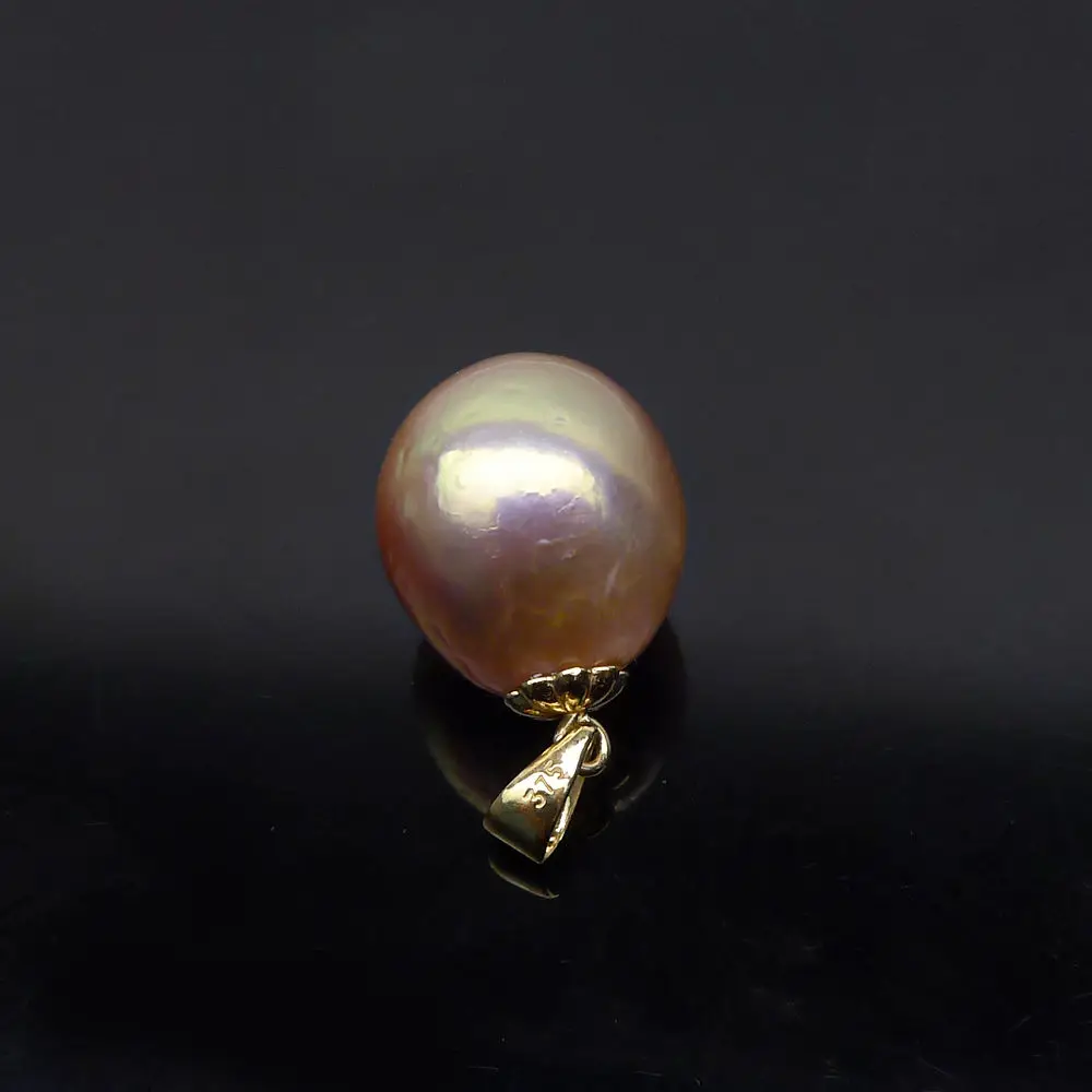 Подвеска из натурального жемчуга Касуми желтое золото 9 к 12 3*14 4 мм|pendant|pendant goldpendant