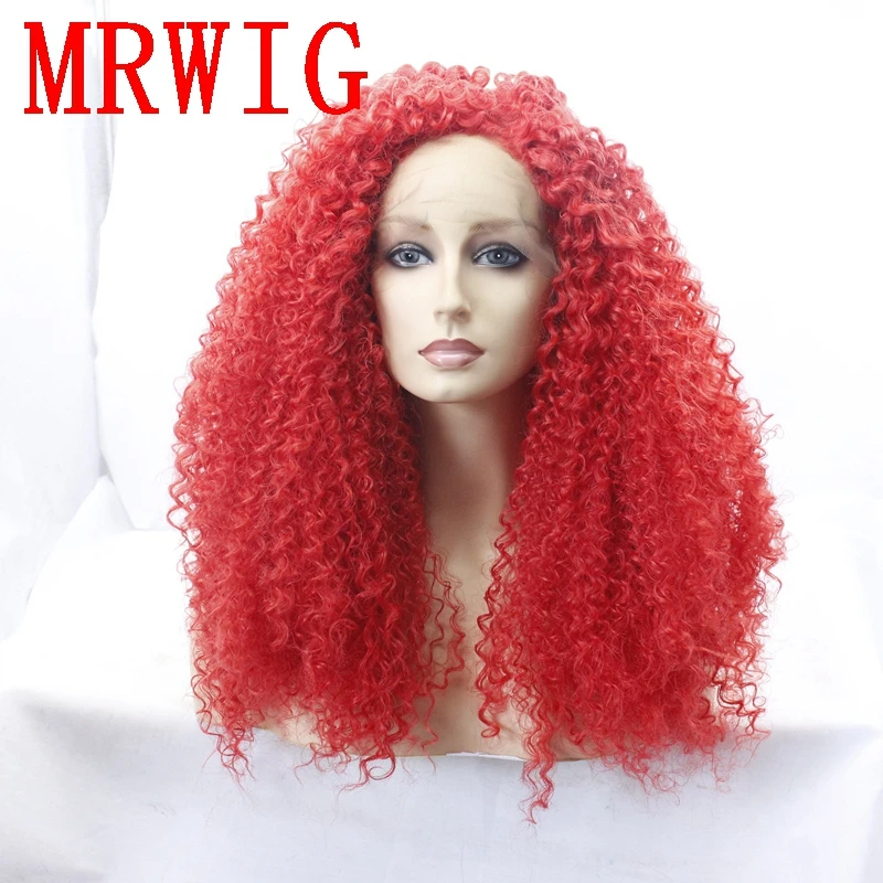 MRWIG длинный кудрявый синтетический фронтальный парик может пропитан свободной