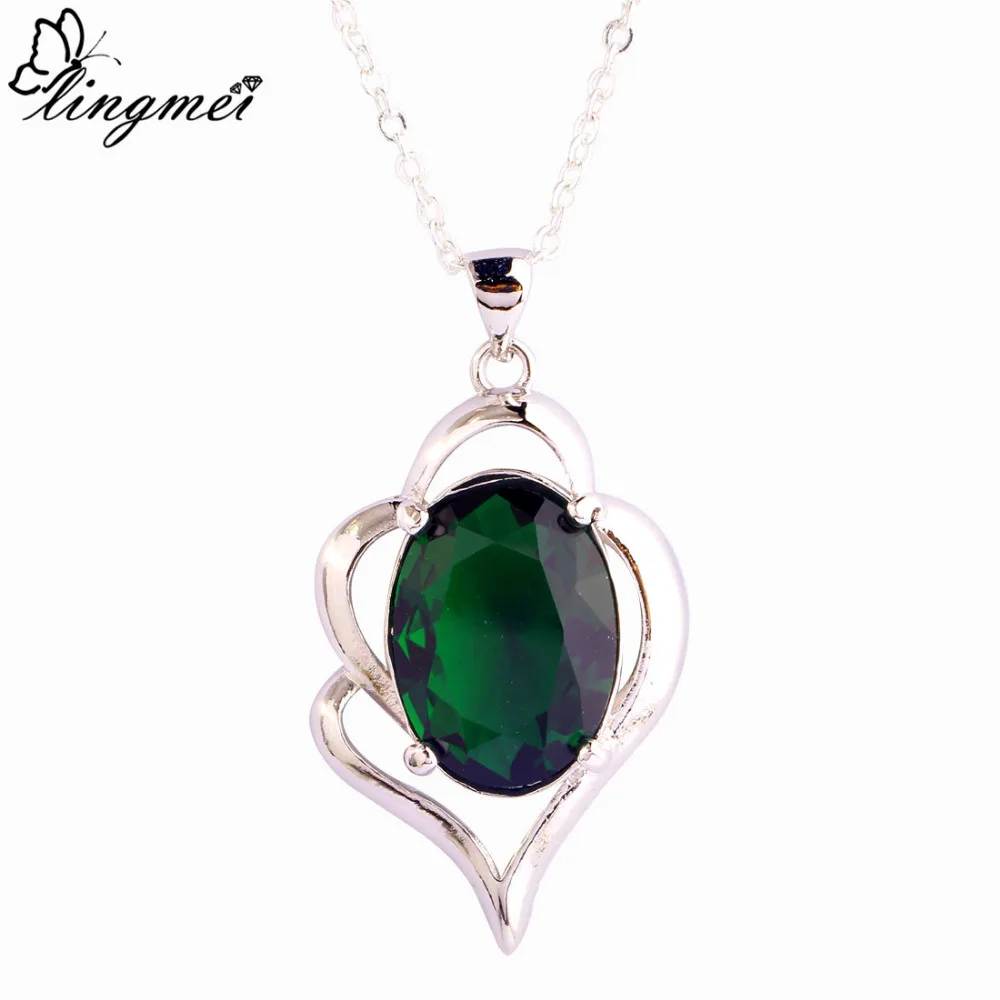 Lingmei Wholesale Fashion Oval Solitaire Style Chic Zircon Silver Color Pendant Without Chain Wedding Anniversary Gifts | Украшения и