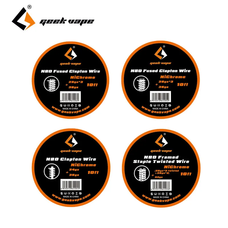 Оригинальный скрученный провод в рамке GeekVape N80 10 футов/N80 Fused Clapton Wire электронная