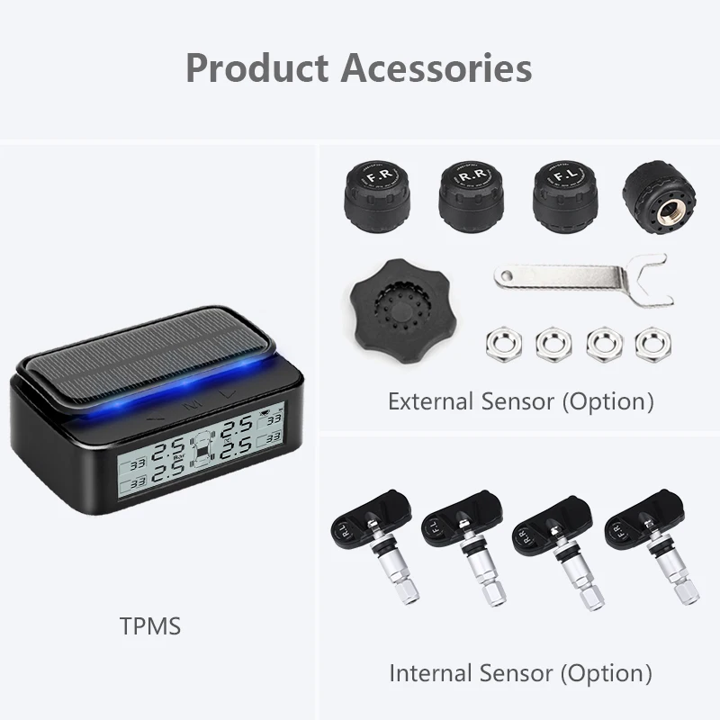 VTOPEK Солнечная USB TPMS автомобильная система контроля давления в шинах окружающий