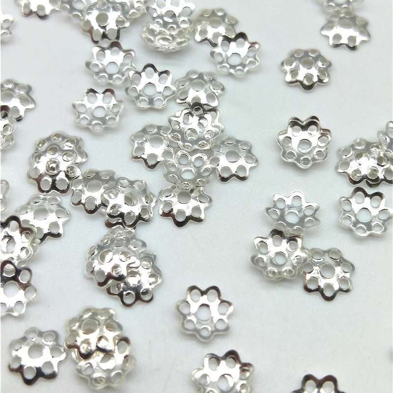 DIY 6mm 100pcs Jewelry Findings Flower Hat Isolation Beads Accessories for Necklace Wholesale | Украшения и аксессуары