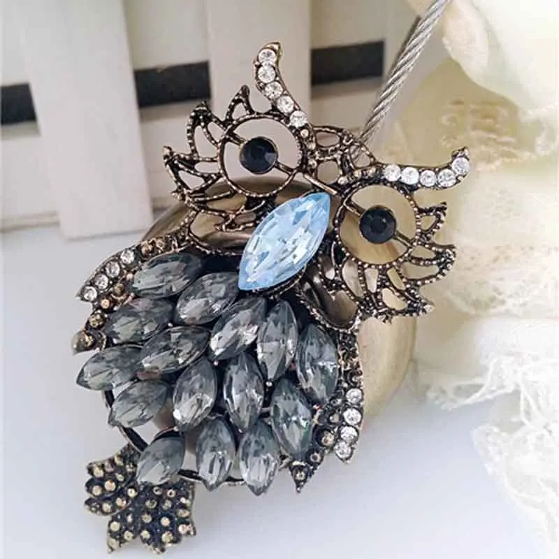 1pcs Crystal Owl Magnet Curtain Tieback Retro Magnetic Curtains Buckle Holdbacks Accessories Window Screen Clip Holder | Дом и сад