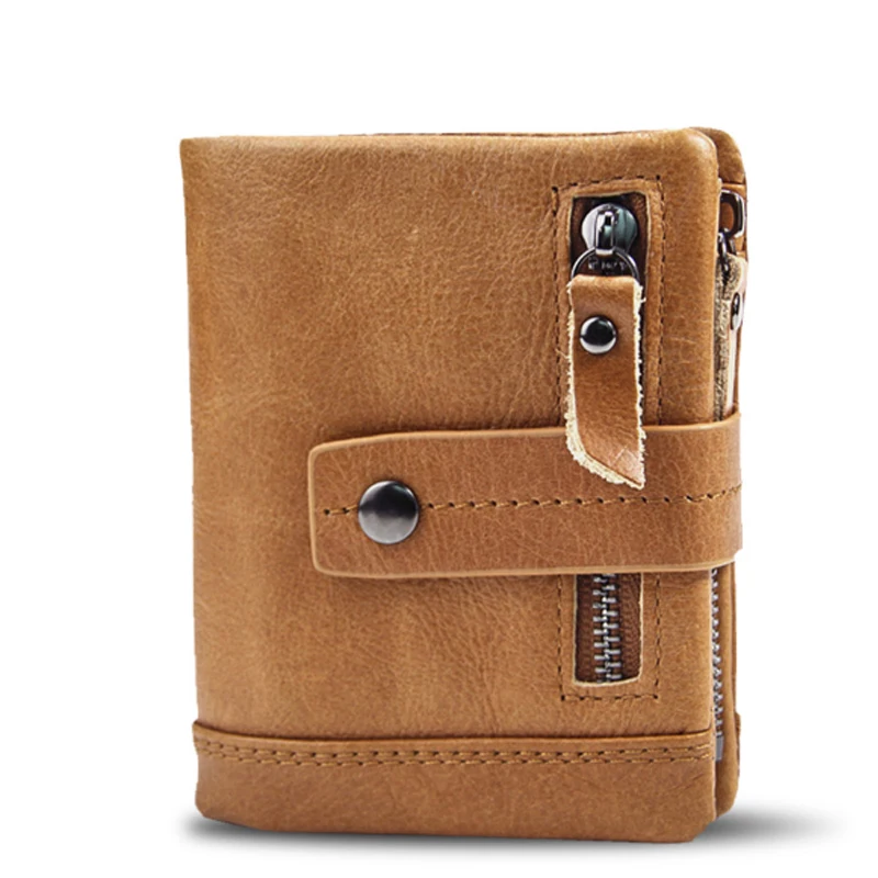 Кошелек из натуральной кожи мужской портфель подарок Cudan Portomonee Perse Карманный для