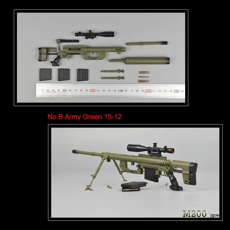 ZYTOYS 1/6 M200 снайперская винтовка, пистолет, модель 1:6, оружие, оружие, пластиковая модель, черный/армейский зеленый/Cam cheytac m200, винтовка m200