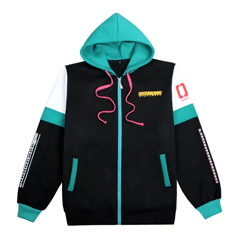 Cosroad Anime Hatsune Miku Jacket Coats Cosplay Costume Zip hooded jacket Women Halloween Casual Sweatshirt Outwear |