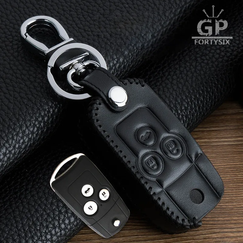 Leather Car Key Case Cover Keychain Fit For Honda Accord City Civic Crv Element Hrv Odyssey Crider Jed Spirior Wallet | Автомобили и