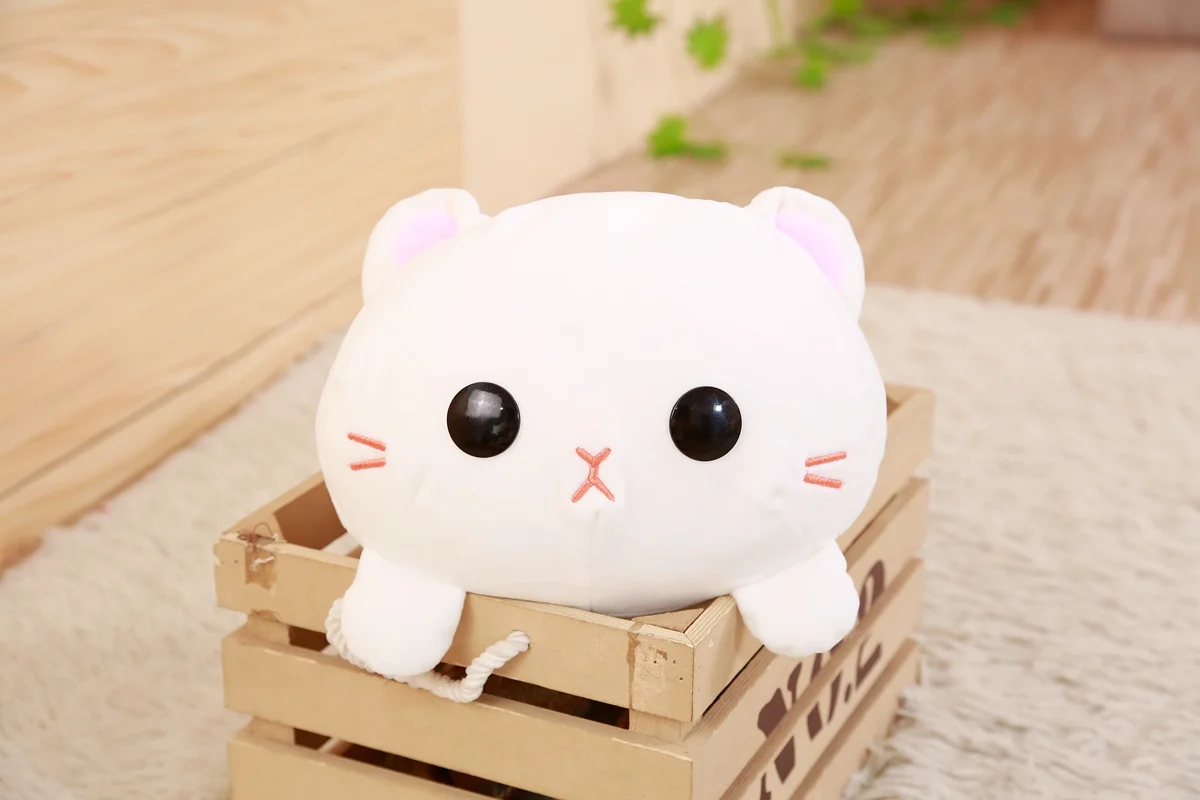 1 шт. 35/45 см Kawaii Лежа кошка, плюшевые игрушки, мягкие милые зимние ботинки чучело кукла прекрасный со звуком, детские игрушки для девочек день рождения, День Святого Валентина подарок