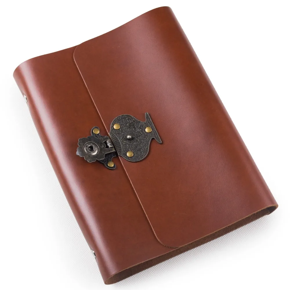 Ancicraft кожаный дневник журнал многоразовый планировщик Sketchbook с блокировкой