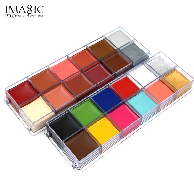 IMAGIC 12 Цветов Флэш Татуировки Лицо Боди Арт Картина Маслом Искусства Хэллоуин