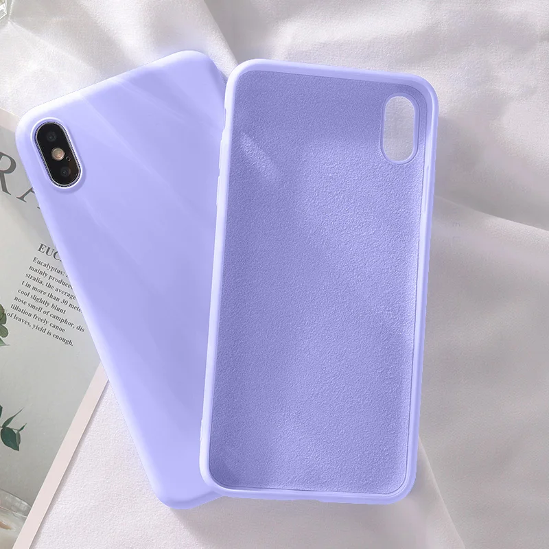 Роскошный приятный для кожи жидкий силиконовый чехол для huawei P10 P20 P30 Lite Plus Pro Honor 9 10 V10 V20 mate 20 задняя крышка противоударный - Цвет: Светло-фиолетовый