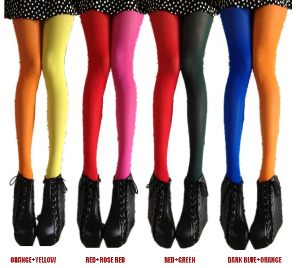 Колготки, колготки, женские, Евро-американские, ассиметричные, цветные, колготки, сексуальные, индивидуальные, нижние, колготки, звезды, конфеты, тонкие, AB Цвет