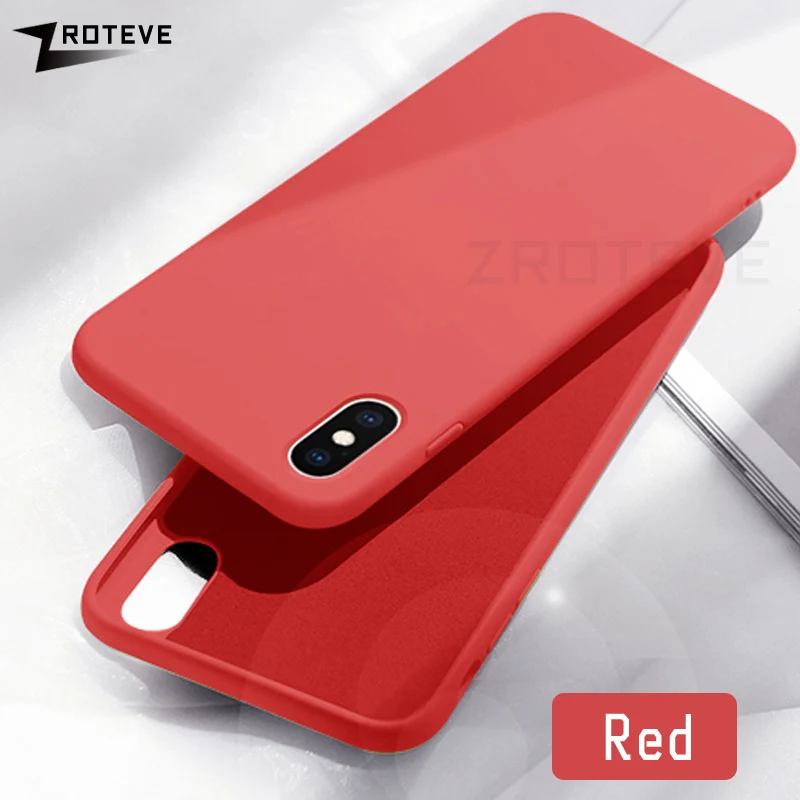 Красный ZROTEVE чехол для iPhone X XS Max чехол Роскошный жидкий силикон для Apple iPhone XR чехол Гладкий чехол для iPhone X S Max чехол s - Цвет: Красный