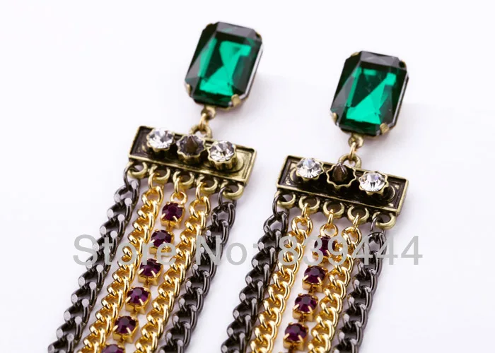 Популярные Квадратные ювелирные изделия с кристаллами Модные Разноцветные