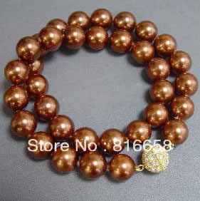 

Noble 12mm Chocolate shell Pearl Necklace 18"