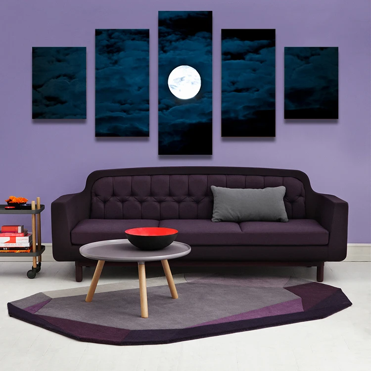 5 шт. домашний декор холст настенная живопись луна в ночное время Настенная
