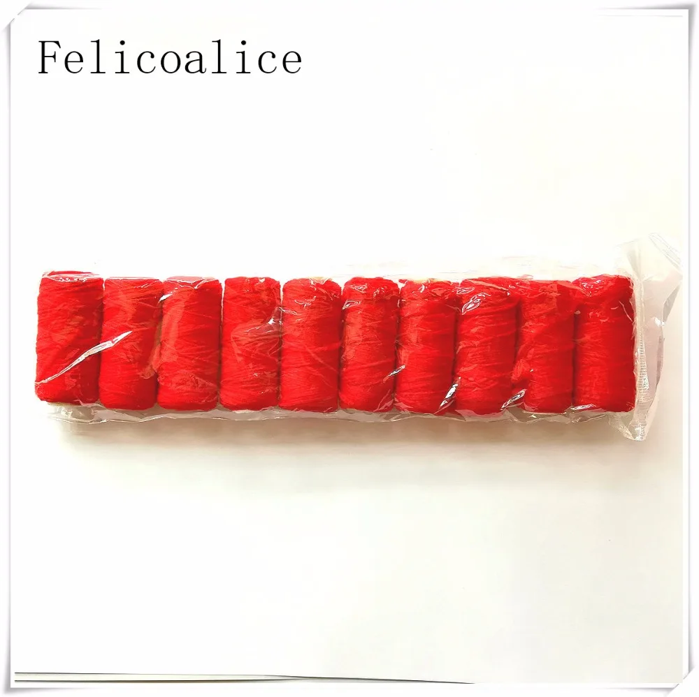 Red 10 Pieces 10 шт. нейлоновая нить для изготовления чулок цветы эластичность нейлоновый шнур для катушки экран цветок материал флорист аксессуары ручной работы - Цвет: Red 10 Pieces