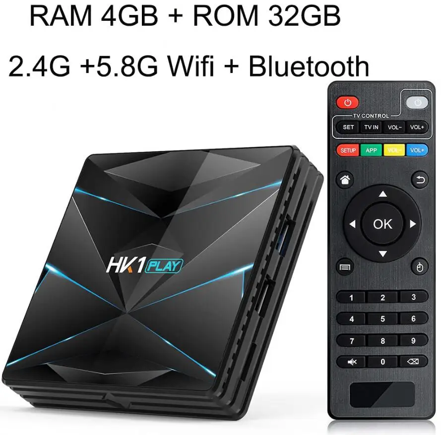 HK1 Play 4GB 32GB HK1 Play Android 9,0 ТВ приставка S905X2 DDR 3 4 ГБ 32 ГБ 64 Гб 2,4 ГГц 5 ГГц Wifi смарт медиаплеер Поддержка Bluetooth 4K 3D телеприставка - Цвет: HK1 Play 4GB 32GB