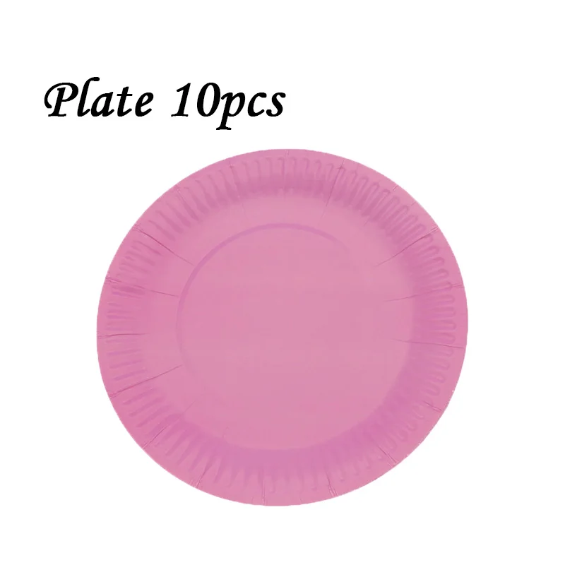 Plate10pcs 10 шт./Партия красная розовая тарелка чашка соломенная одноразовая коробка для посуды сплошной цвет день рождения предметы домашнего обихода Детская Игрушка В ванную - Цвет: Plate10pcs