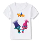Детская забавная футболка с рисунком троллей мака и ветки, детская одежда, Летние повседневные топы для маленьких мальчиков и девочек, ooo5133