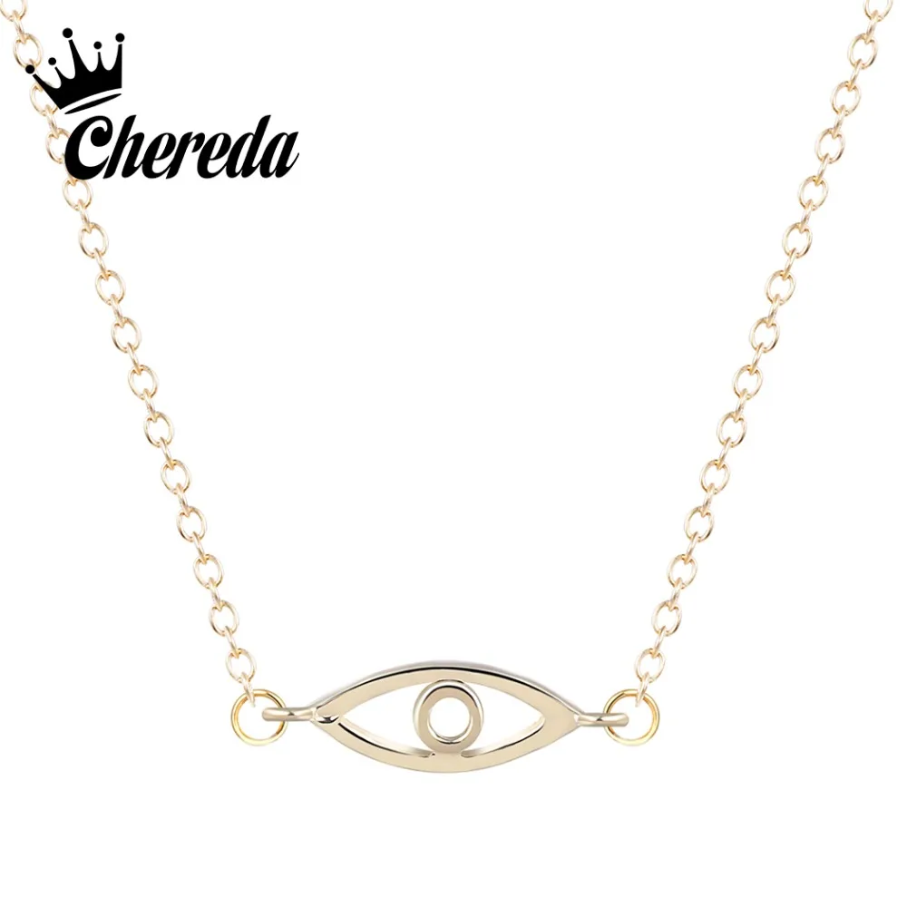 

Chereda Fashion Eyes Chain Necklace for Women Female Delicate Daity Choker Girl Office Party Jewelry Wedding Best Gift