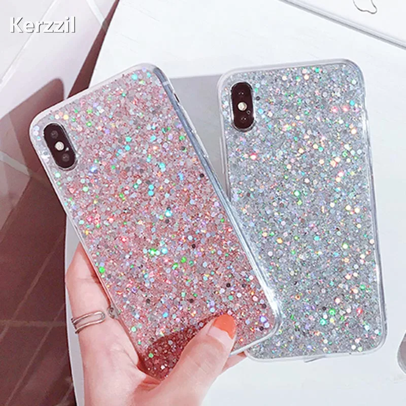 Чехол с блестками для iPhone 8 7 6 6S Plus мягкий силиконовый блестящий чехол X XR XS MAX 5S SE |