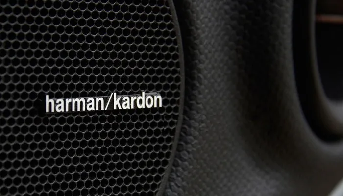 500 шт./лот harman/kardon Hi-Fi динамик аудио 3D алюминиевый значок эмблема стерео 43x5 мм |