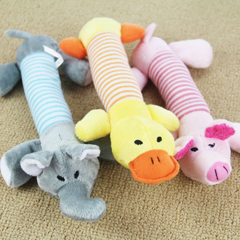 Cute Puppy Cat Squeaker Squeaky Plush Sound Toys Funny Pet Dog Chew Throw Squeak | Дом и сад