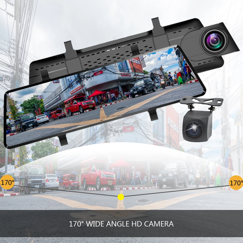 AMPrime 10 &quotАвтомобильный видеорегистратор Сенсорный экран Dashcam Full HD 1080 P Двойной