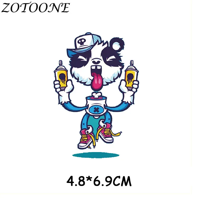 Милые мультипликационные нашивки ZOTOONE с животными наклейки для глажки одежды