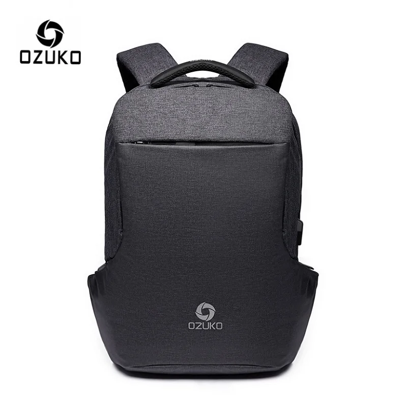 OZUKO новый мужской рюкзак для ноутбука 15 6 дюйма с USB зарядкой подростка