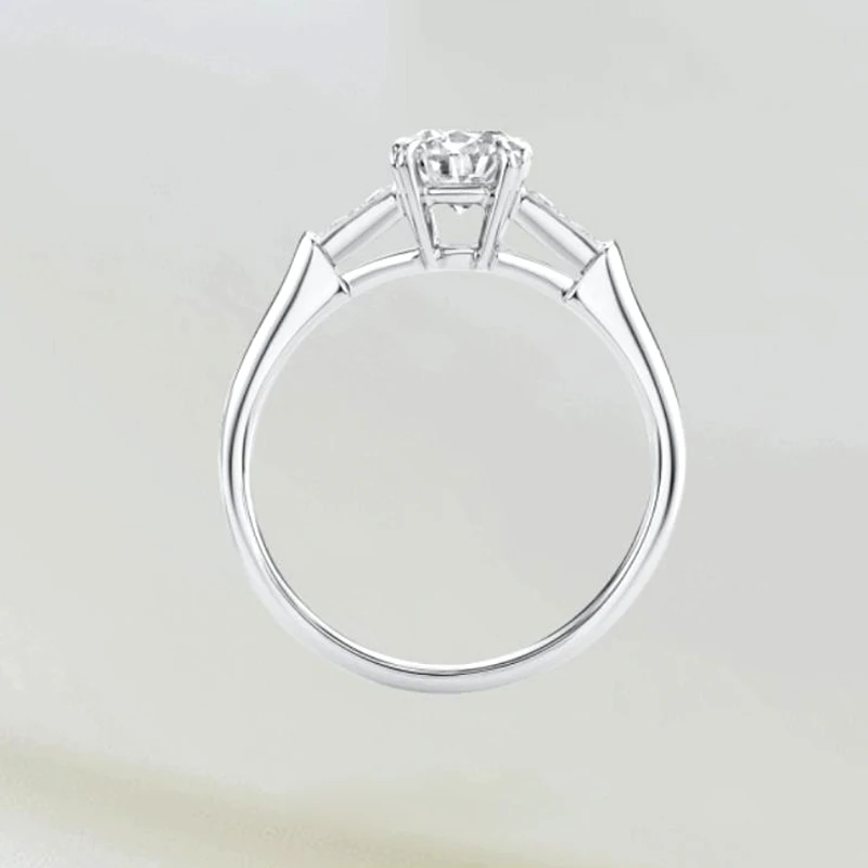 18K Белое Золото DF 1ct 6 5 мм круглая огранка Moissanite обручальное кольцо юбилейное для