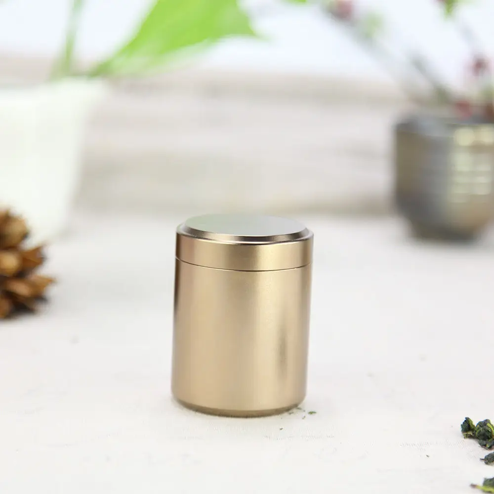 Золотая мини-винтовая крышка герметичный контейнер для чая и порошка маття 70 мл |