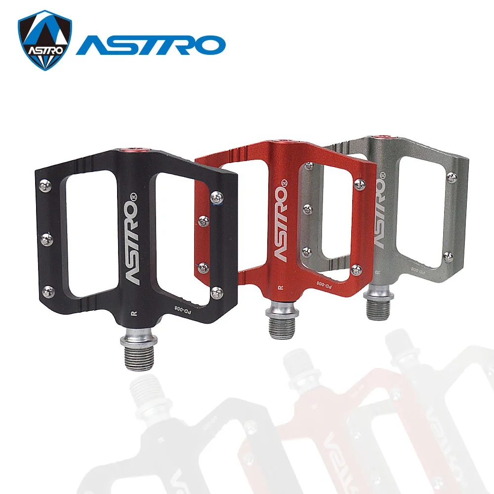 Педали велосипедные из сплава ASTRO для горного велосипеда Нескользящие с плоской