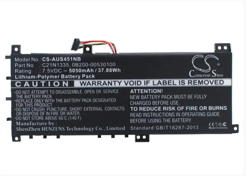 Аккумулятор Cameron Sino 5050mAh для ASUS VivoBook S451 S451LA S451LB S451LN 0B200 00530100 C21N1335 ноутбук
