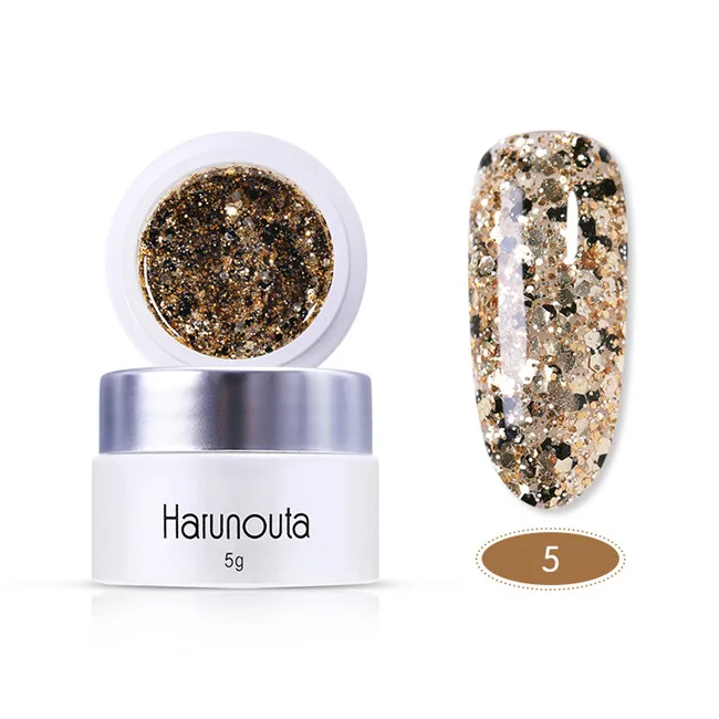 diamond5 Harunouta 5 г Гель-лак для ногтей Блестки для ногтей гель супер Сияющий бриллиант замочить от УФ светодиодный стойкий УФ-гель для дизайна ногтей лак - Цвет: diamond5