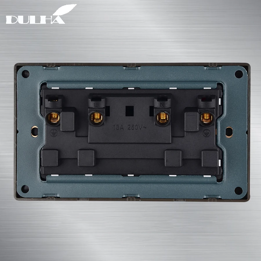 DULHA UK 13A 250 V Двойная настенная розетка 2 банды электрическая мощность неоновая