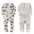Одежда для новорожденных девочек и мальчиков детские комбинезоны с длинным рукавом 100% хлопок Удобная детская пижама с мультяшным принтом