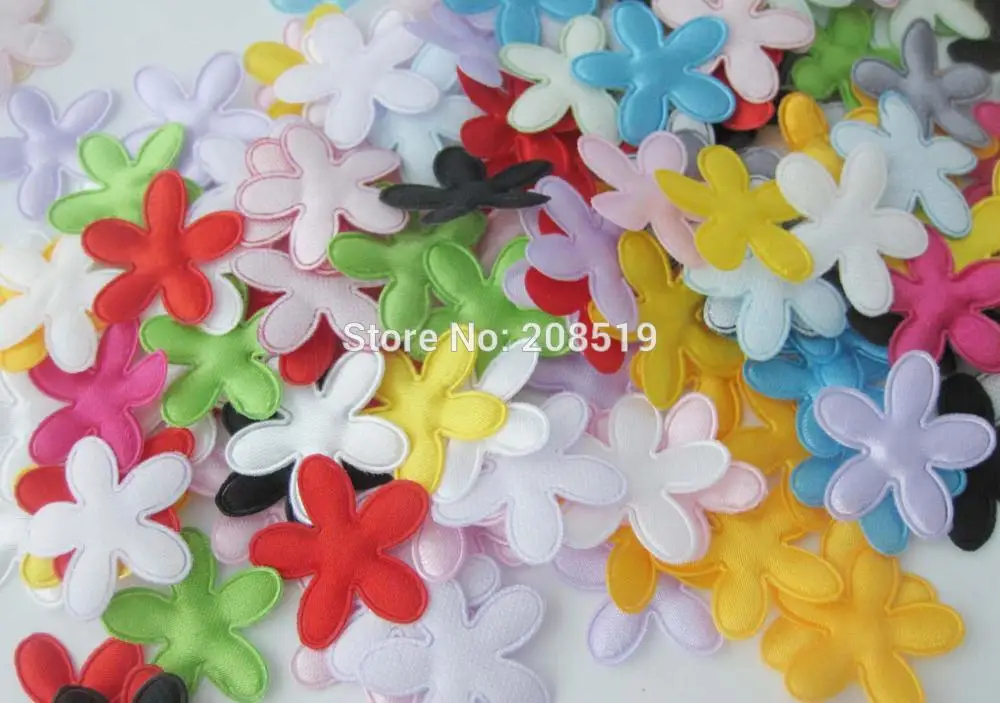 PANVNE Assorted colorful satin flower patches mix 200pcs 25MM and 35MM for DIY scrapbook craft design | Дом и сад