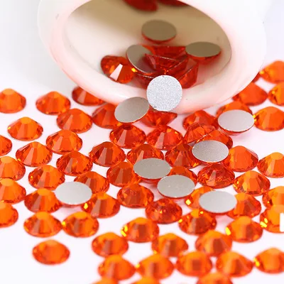 Красновато-оранжевый Ss3 -ss34 с плоской задней поверхностью 3D украшения для ногтей