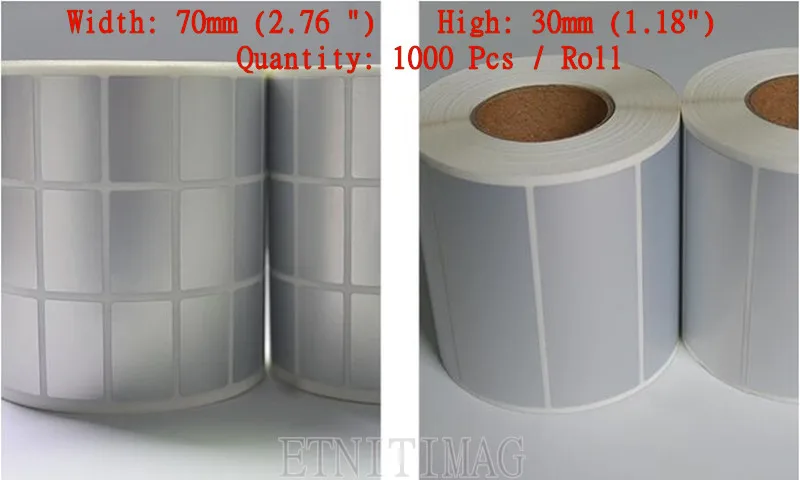 1000 листов/рулон водостойкая маслостойкая этикетка штрих код 70x30 мм|paper tags|roll rollpaper
