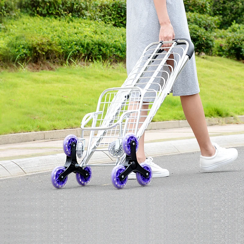 Складная тележка для покупок из алюминиевого сплава портативная альпинизма